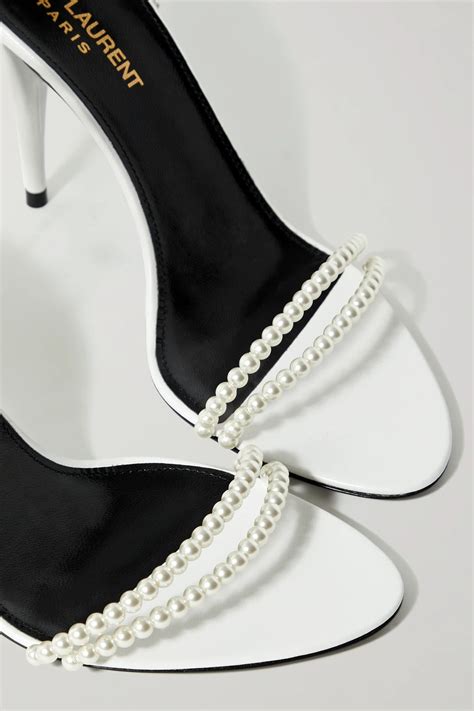 ysl heels white pearl|ysl shoes for sale.